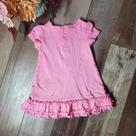 baby greendog pink butterfly baby girl's dress size 6-9 months 100% cotton - Picture 9 of 11